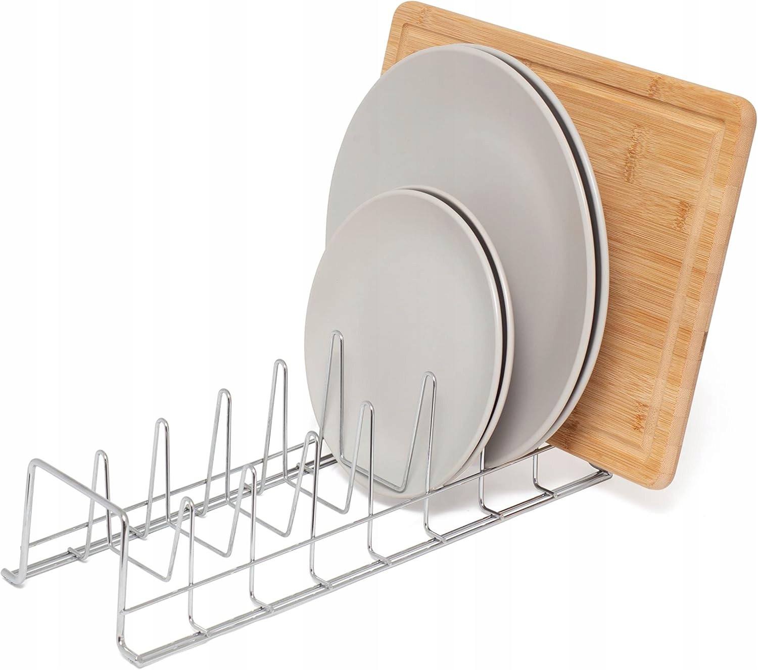 Levně Stojan Na Talíře Sušička Odkapávač Na Pánve Poklice Talíře Stříbrný