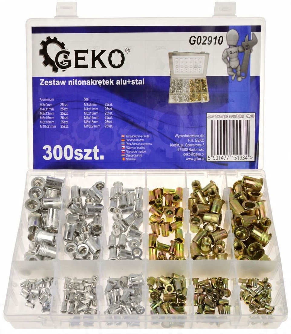 

Zestaw Nitonakrętek Stalowych I Alu M3-M10 300SZT