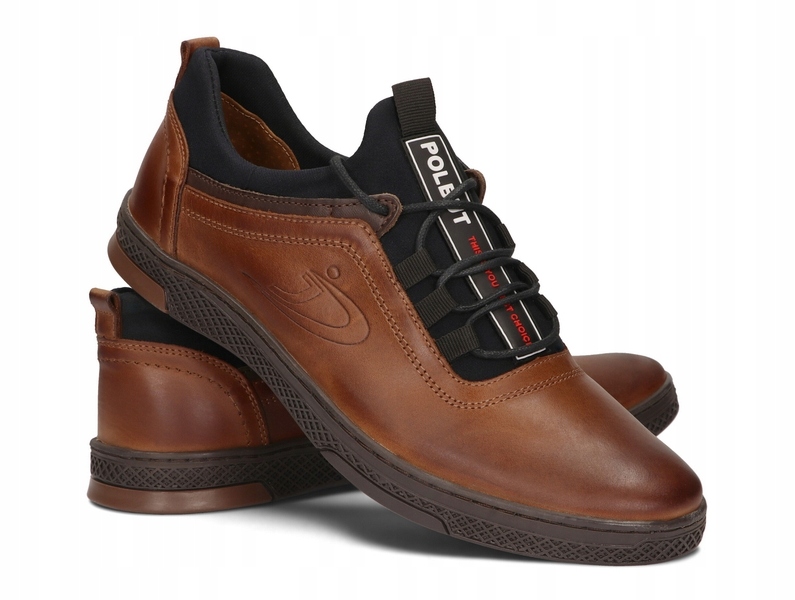 BUTY MĘSKIE SKÓRA CASUAL POLBUT K-24 CAMEL 48