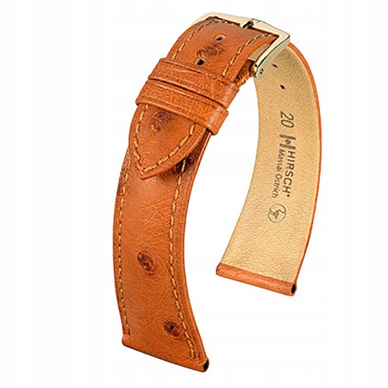 Hnědý kožený opasek 12 mm Hirsch kůže Pštrosa