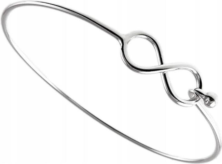 Stříbrný náramek bangle 925 tuhý znak nekonečna infinity módní