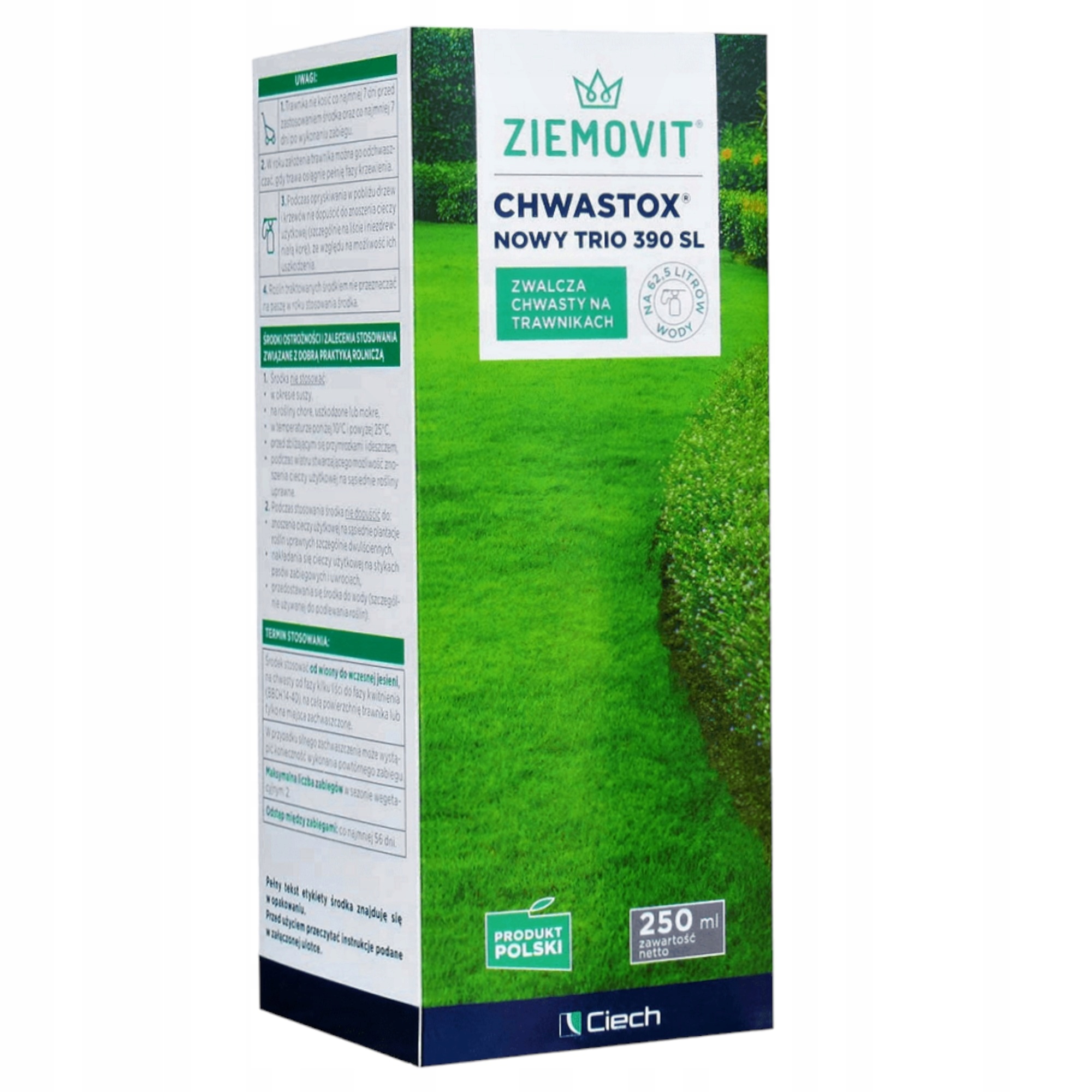 CHWASTOX NOWY TRIO 390 SL 250ML ŚRODEK NA CHWASTY W TRAWIE oprysk preparat Producent Ziemovit