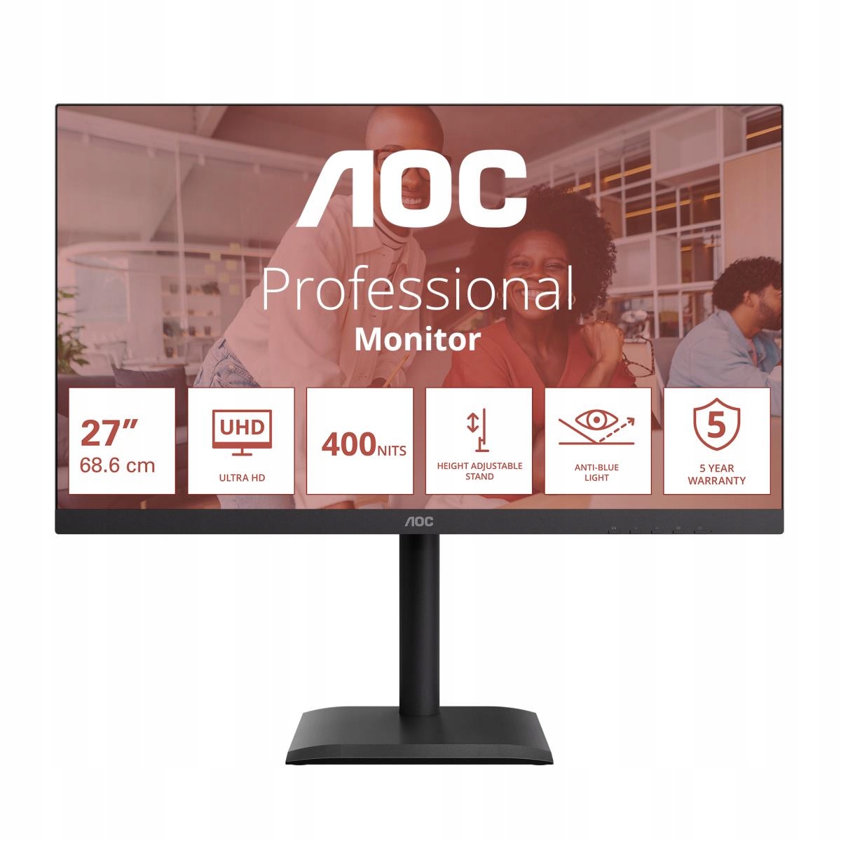 Aoc U27E4CV 27 " Ips Uhd 16:9 60 Hz 4 ms 3840 x 2160 pixels