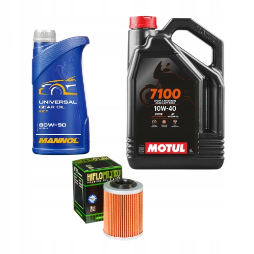 Servisný set Olej Motul 7100 10w40 filter Motul 80w90 Cf Moto 800