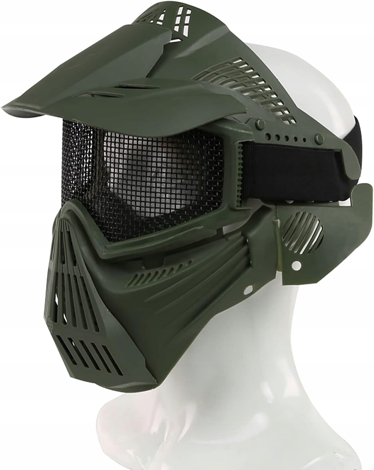 Airsoft Priedušná ochranná Pe?na maska na tvár Taktická Gear s Metal
