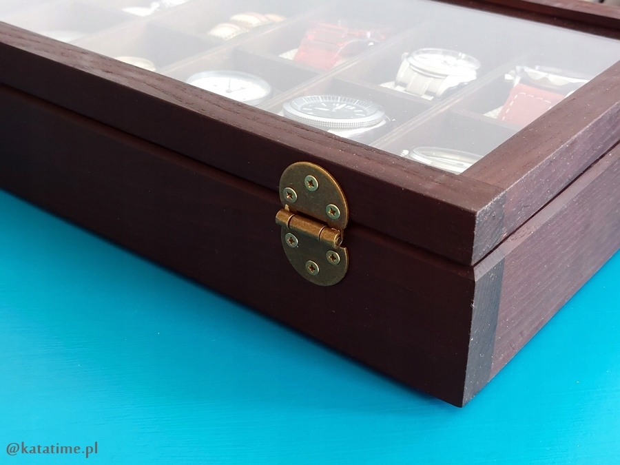 KOMÓDKA SKRZYNECZKA KASETKA PUDEŁKO NA10 ZEGARKÓW DREWNO ROBIONA RĘCZNIE Płeć uniseks