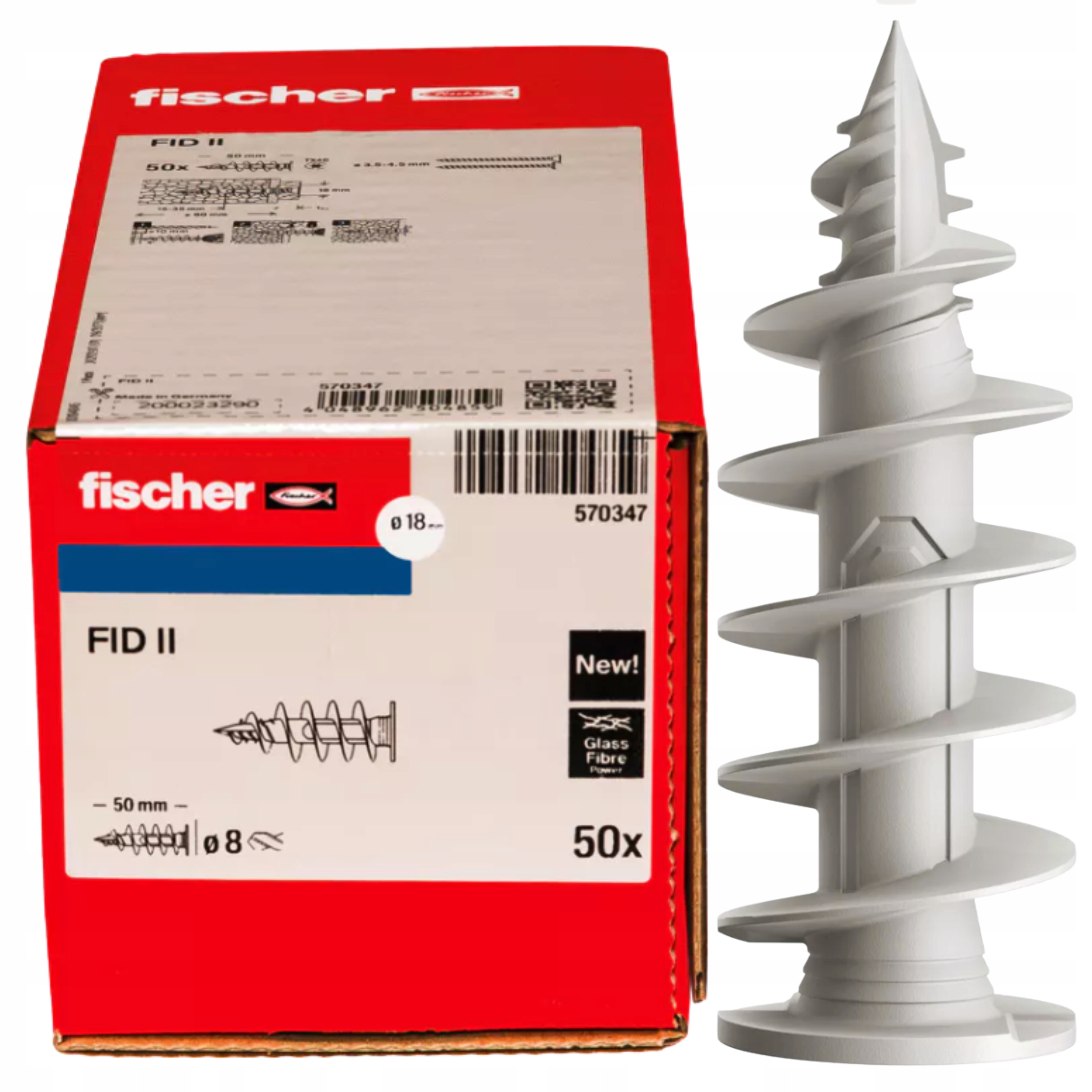 Fischer Kolíky, Slimáky Pro Tepelnou Izolaci 50 mm Fid II 50 ks