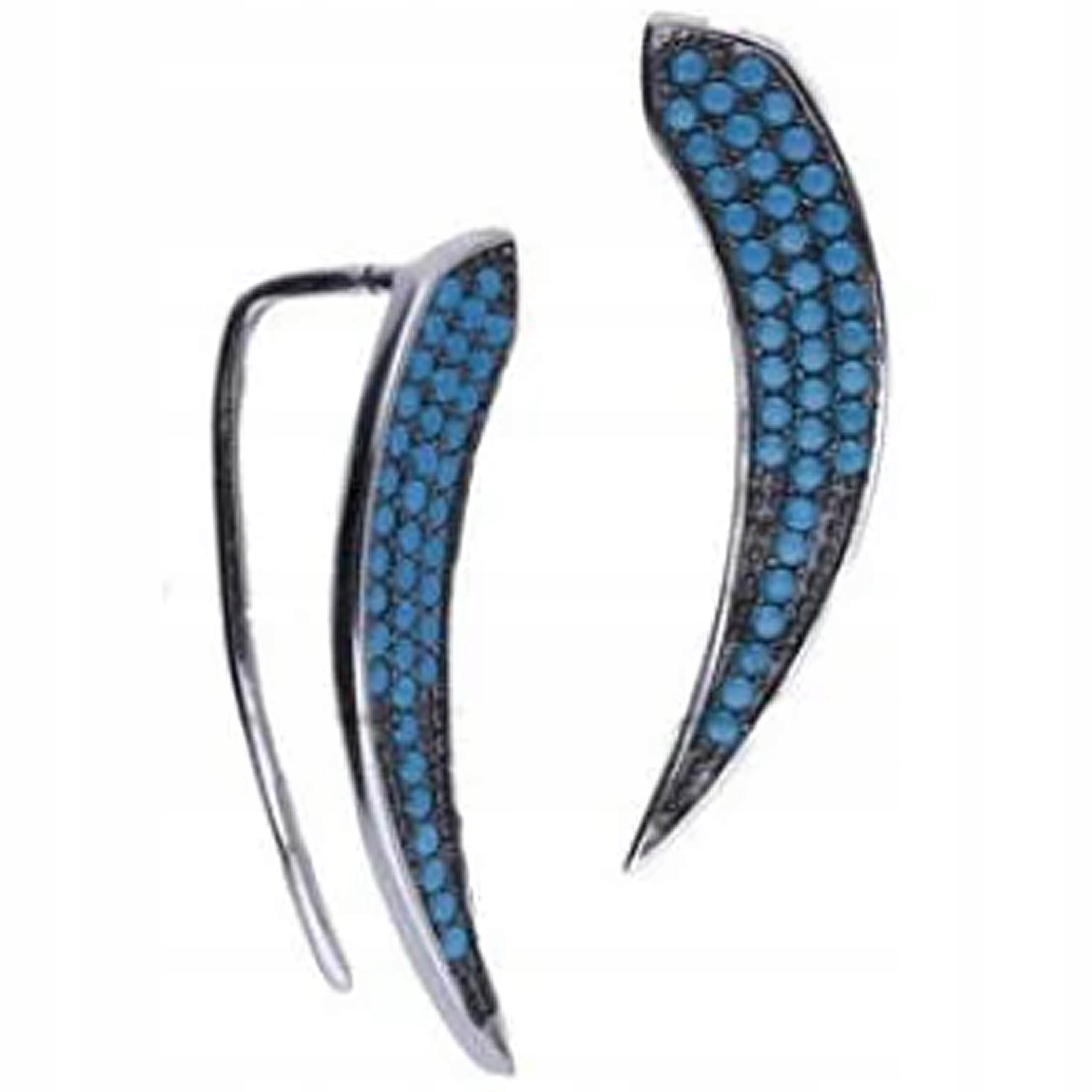 Stříbrné náušnice 925 s nano tyrkysem, ženské, působivé stříbro