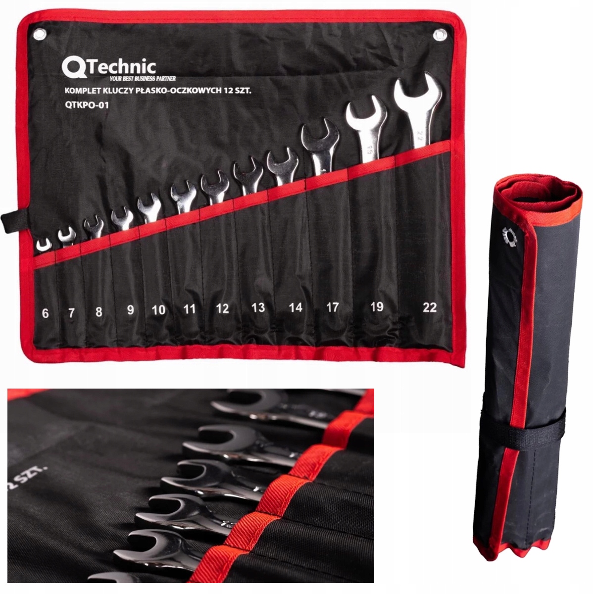 Schmith Zestaw kluczy płasko-oczkowych 6-22 mm QTechnic 12 szt. QTKPO-01