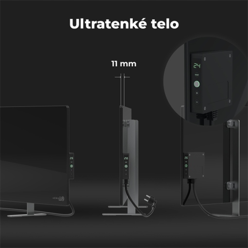 AENO GH4S Grzejnik szklany Smart 700W app+panel LED czarny wtyczka EU — 21