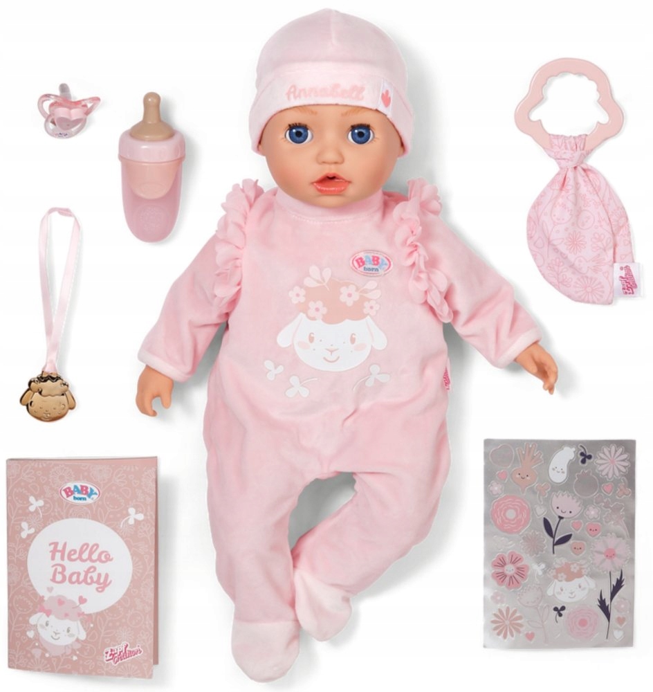 Baby born Lalka Interaktywna Annabell 43 cm Smoczek Butelka akcesoria
