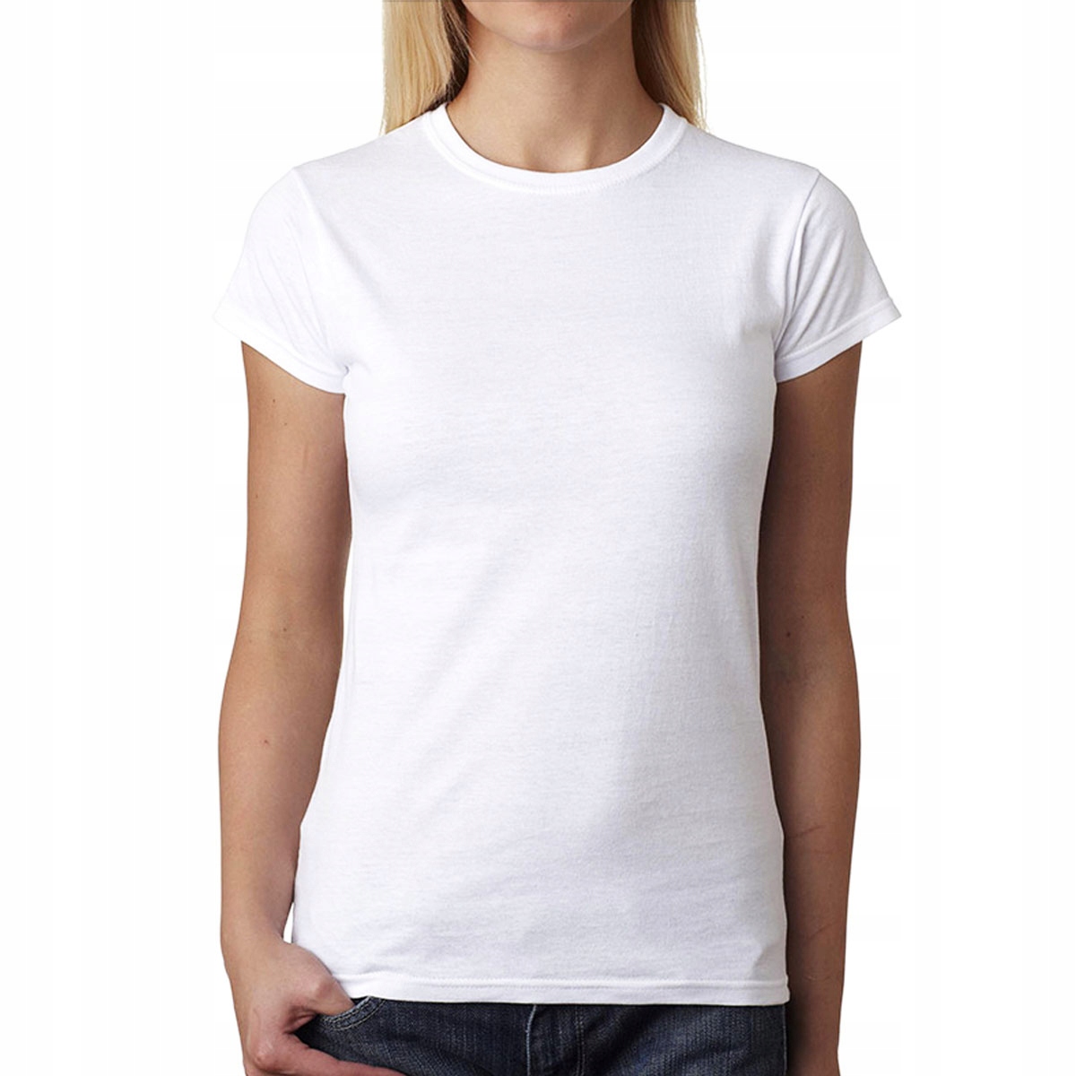 

Miękka Bawełna Koszulka T-shirt Damski Biel XL