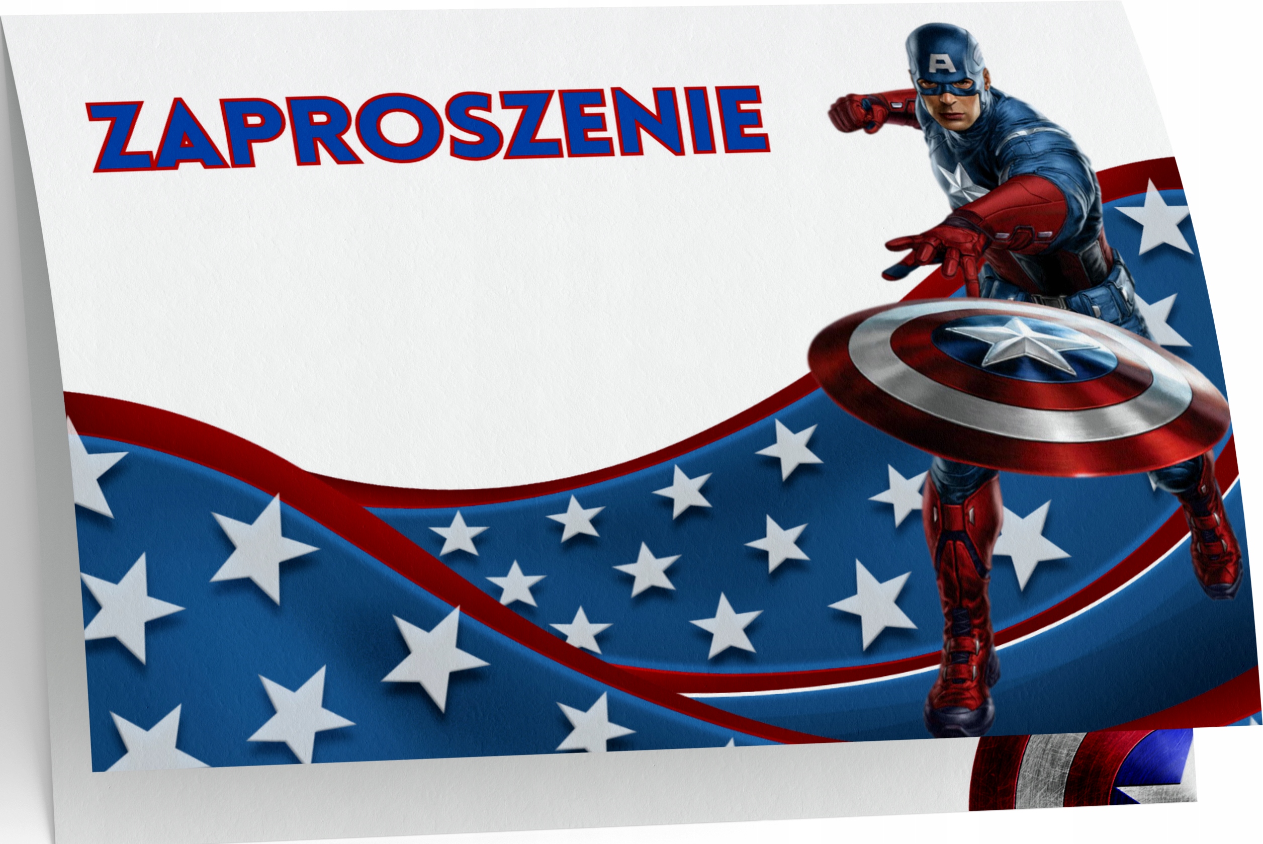 ZAPROSZENIE KAPITAN AMERYKA ZAPROSZANIA AVENGERS FILMY 20x15 cm