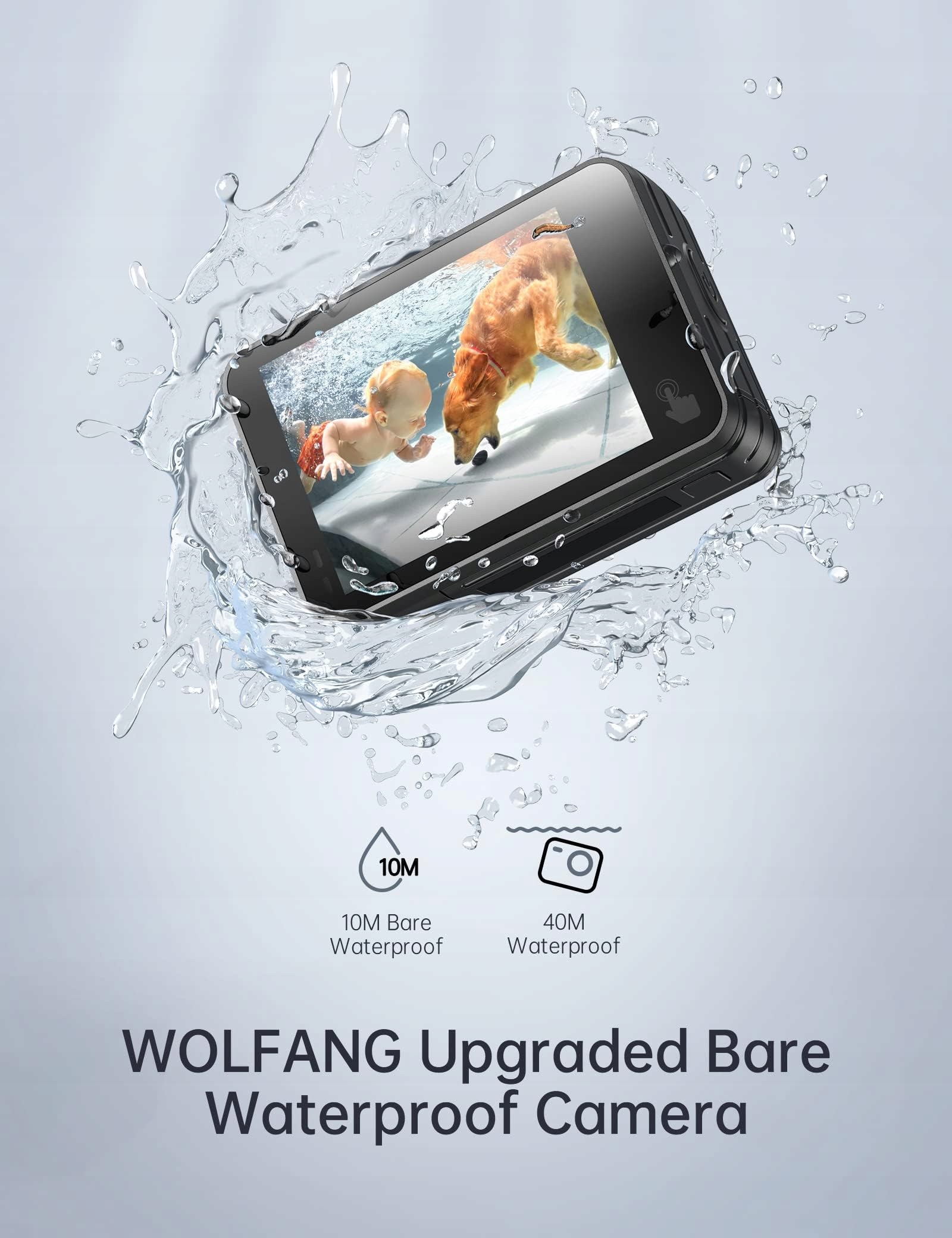 WOLFANG GA420 Kamera Sportowa 4K 60FPS Wodoodporna WiFi EIS Dual Screen — miniatura 3