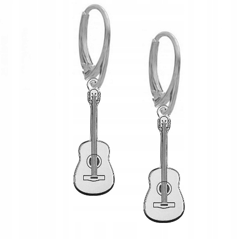 

Srebrne Kolczyki Gitara Klasyczna srebro 925