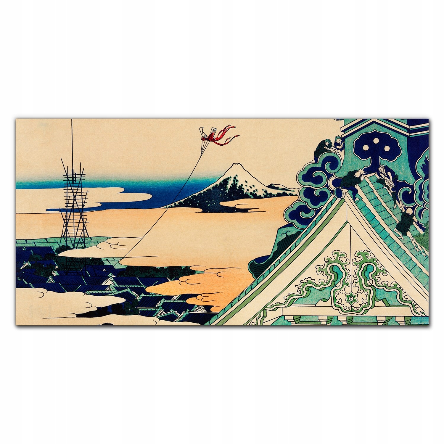 Obraz na ráme plátno Mesto hory oblaky 140x70 cm