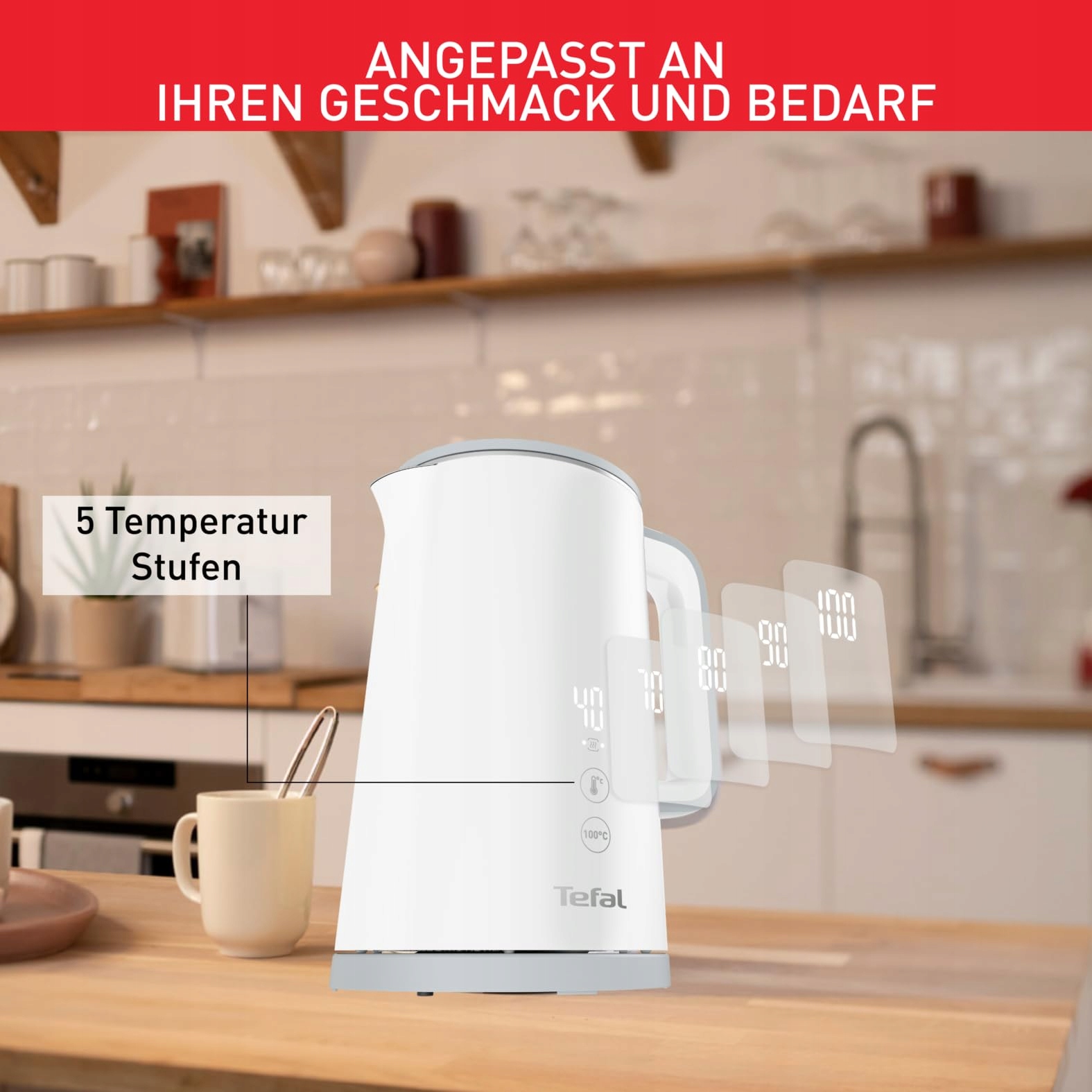 TEFAL Sense Czajnik Elektryczny 1,5L Wyświetlacz Cyfrowy 5 Temperatur 1800W — miniatura 3