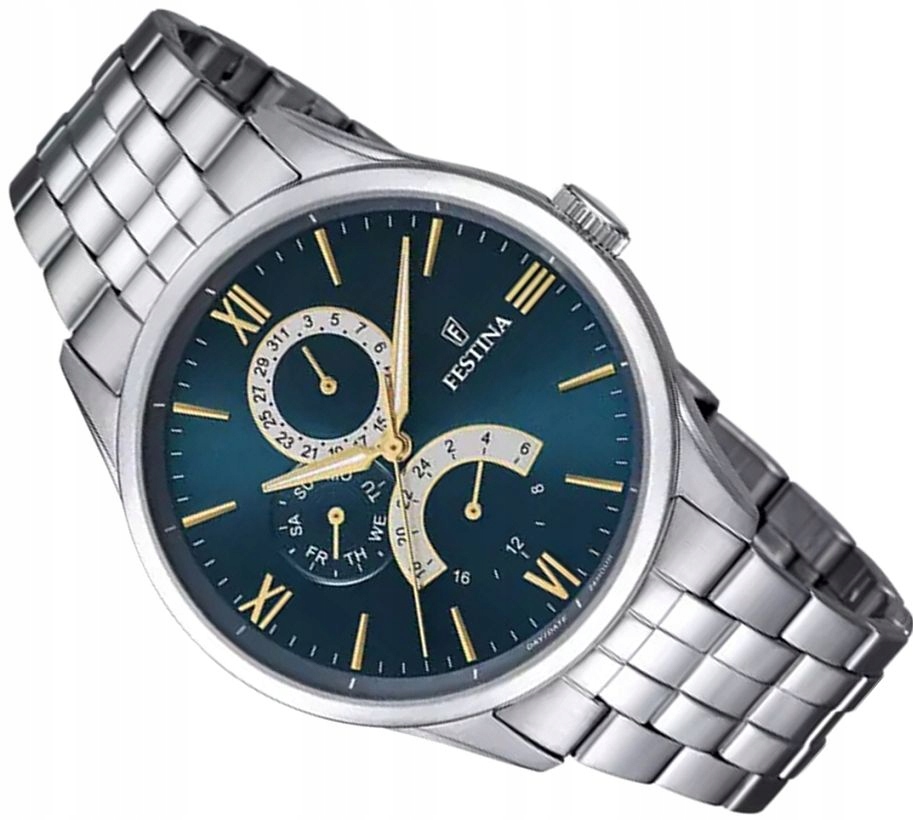 Pánské Hodinky Festina F16822/A Retro Multifunction Nový Originál Box 43 mm