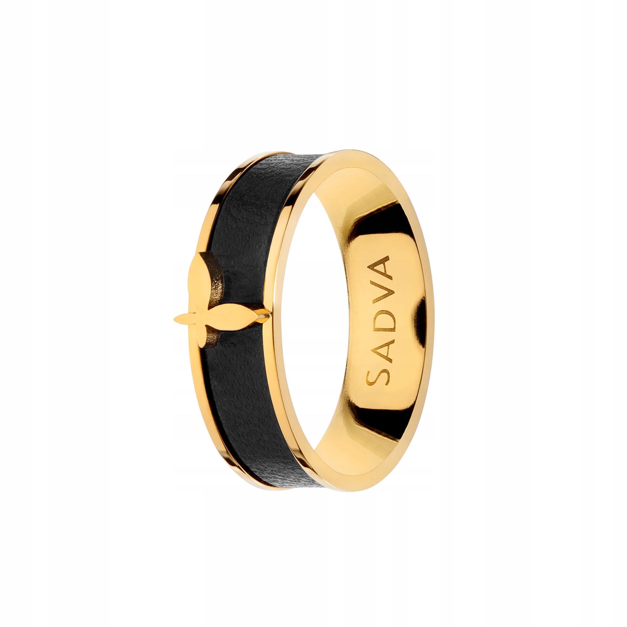 

Pierścionek eko skórka z motylem Sadva