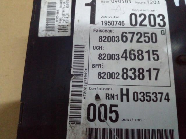 Unité commande confort RENAULT LAGUNA II 8200346815