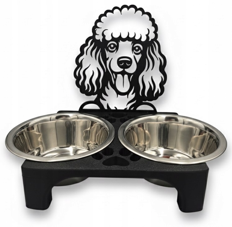 Pudl – 2 x 900 ml – Stojan na misky pro psa 3D