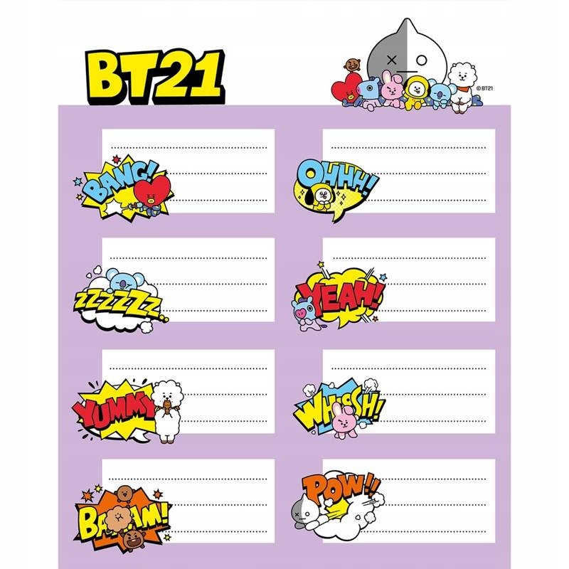 

Line Friends BT21 Zestaw 16 naklejek na zeszyty