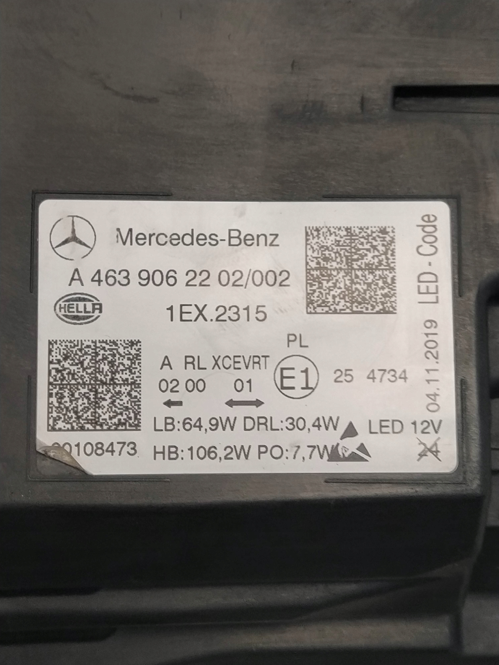 MERCEDES G KLASA W463 light RELEKTOR FULL LED right left complete