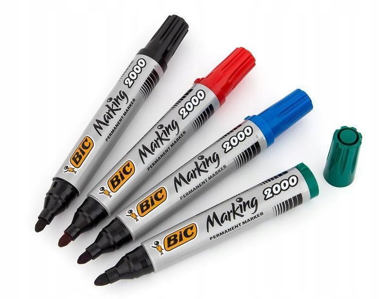 BIC MARKER PERMANENTNY 2000 CZERWONY OKRĄGŁA KOŃCÓWKA ALKOHOLOWY Kod producenta 8209133