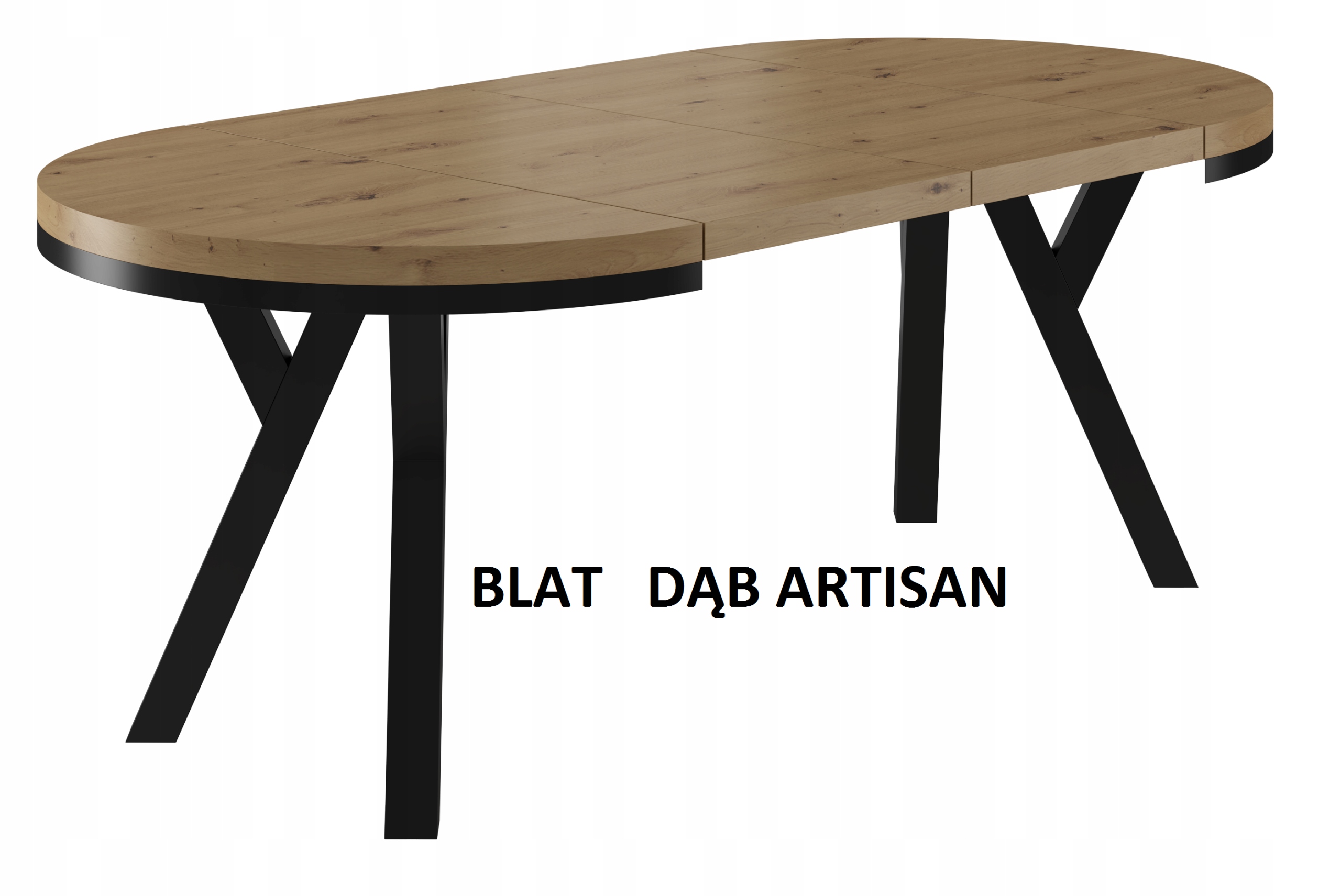 STÓŁ OKRĄGŁY ROZKŁADANY LOFT NOGA Y 80 X 75 CRAFY ZŁOTY Szerokość mebla 80 cm