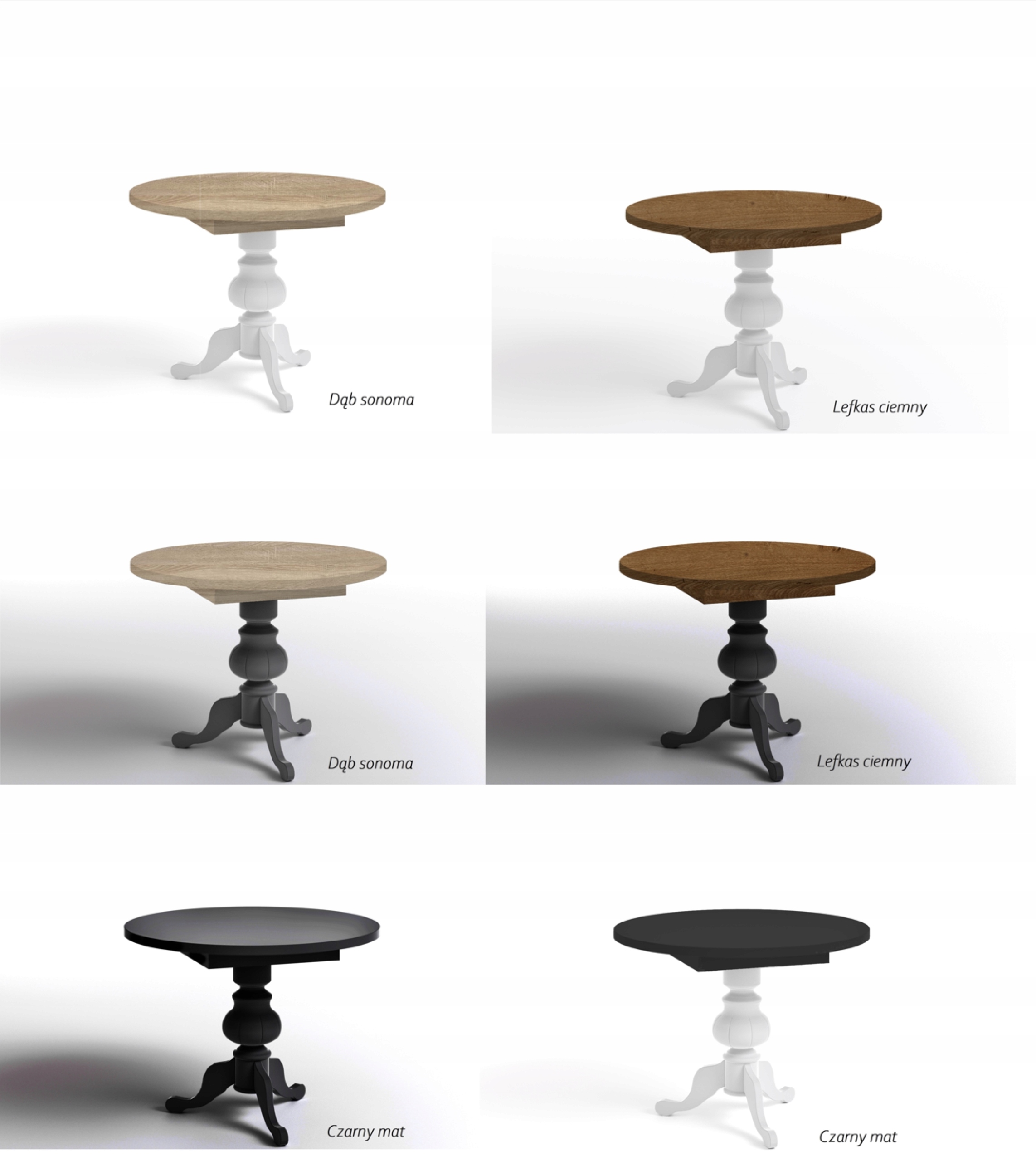 Stół okrągły biały na jednej nodze 100 Marka Jarych