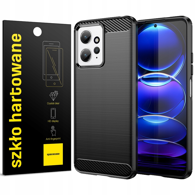

Etui Do Redmi Note 12 4G Case Carbon Pełne Szkło