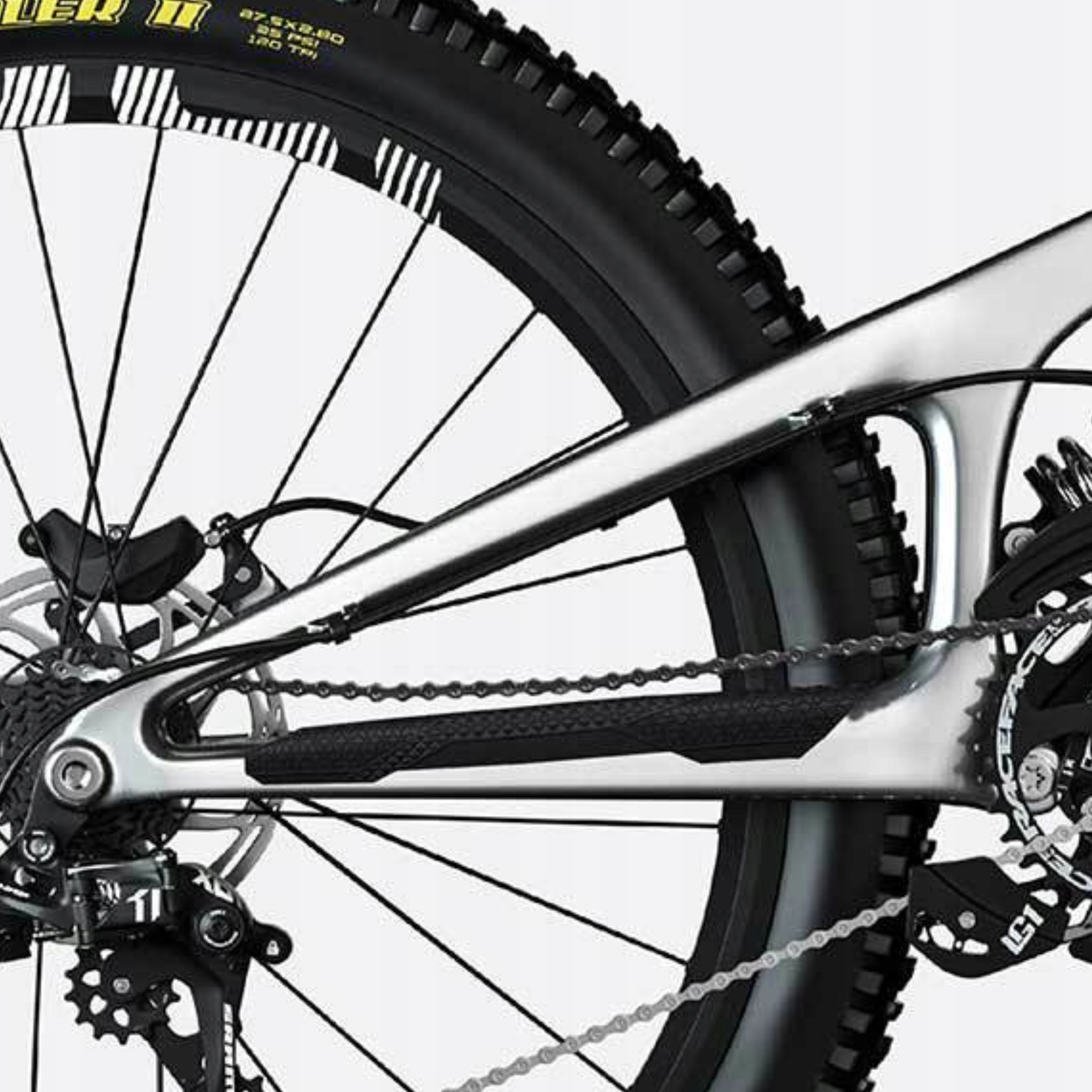 SILIKONOWA OSŁONA RAMY ROWEROWEJ POD ŁAŃCUCH UNIWERSALNA ELASTYCZNA WZ2 Długość 230 mm