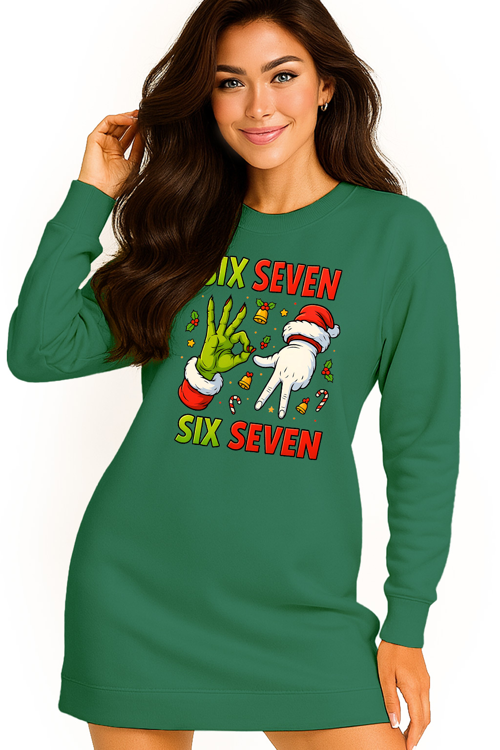 Mikina Vánoční Oversize Šaty Six Seven 67 Dárek K Vánocům XL