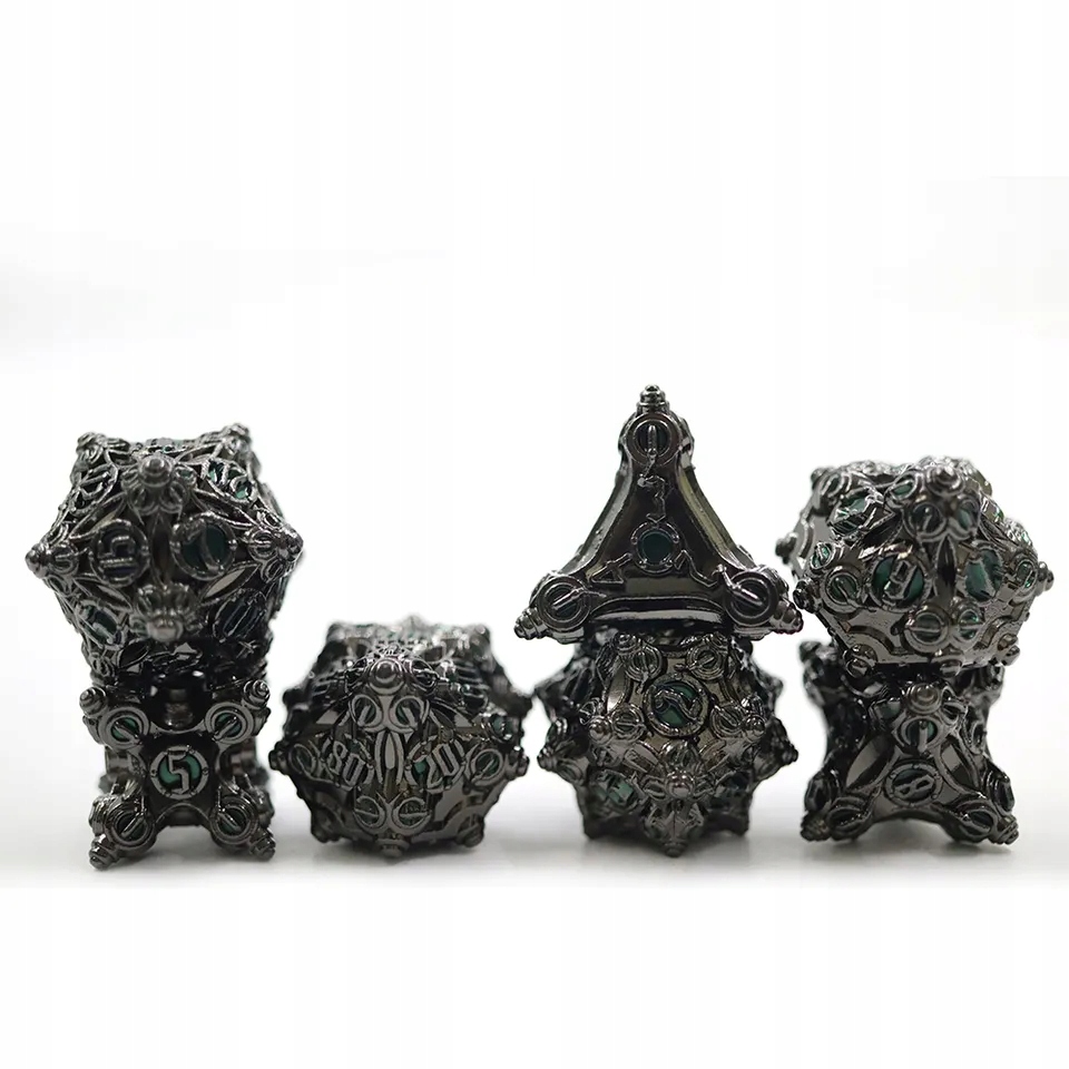 ZIMOWA TWIERDZA ZESTAW 7 METALOWYCH KOŚCI RPG