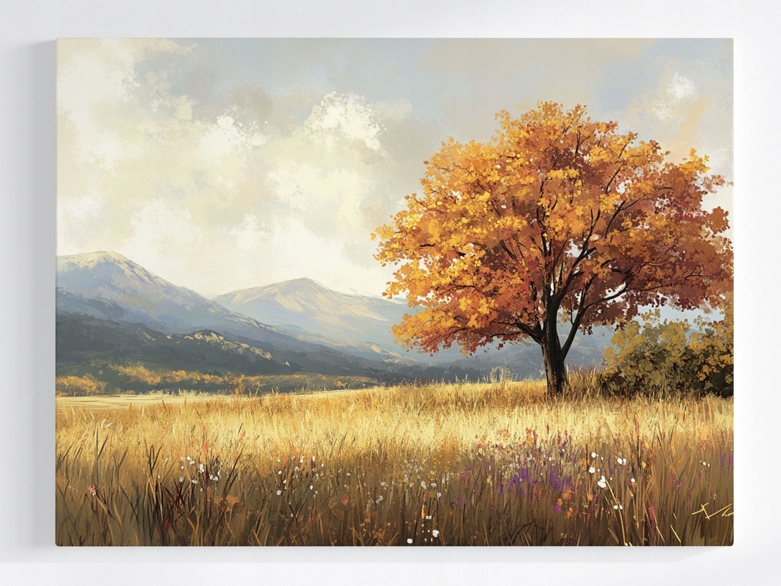 Obraz Na Plátně Canvas Krajina Venkovní Hory Dřevo Podzim 80x60