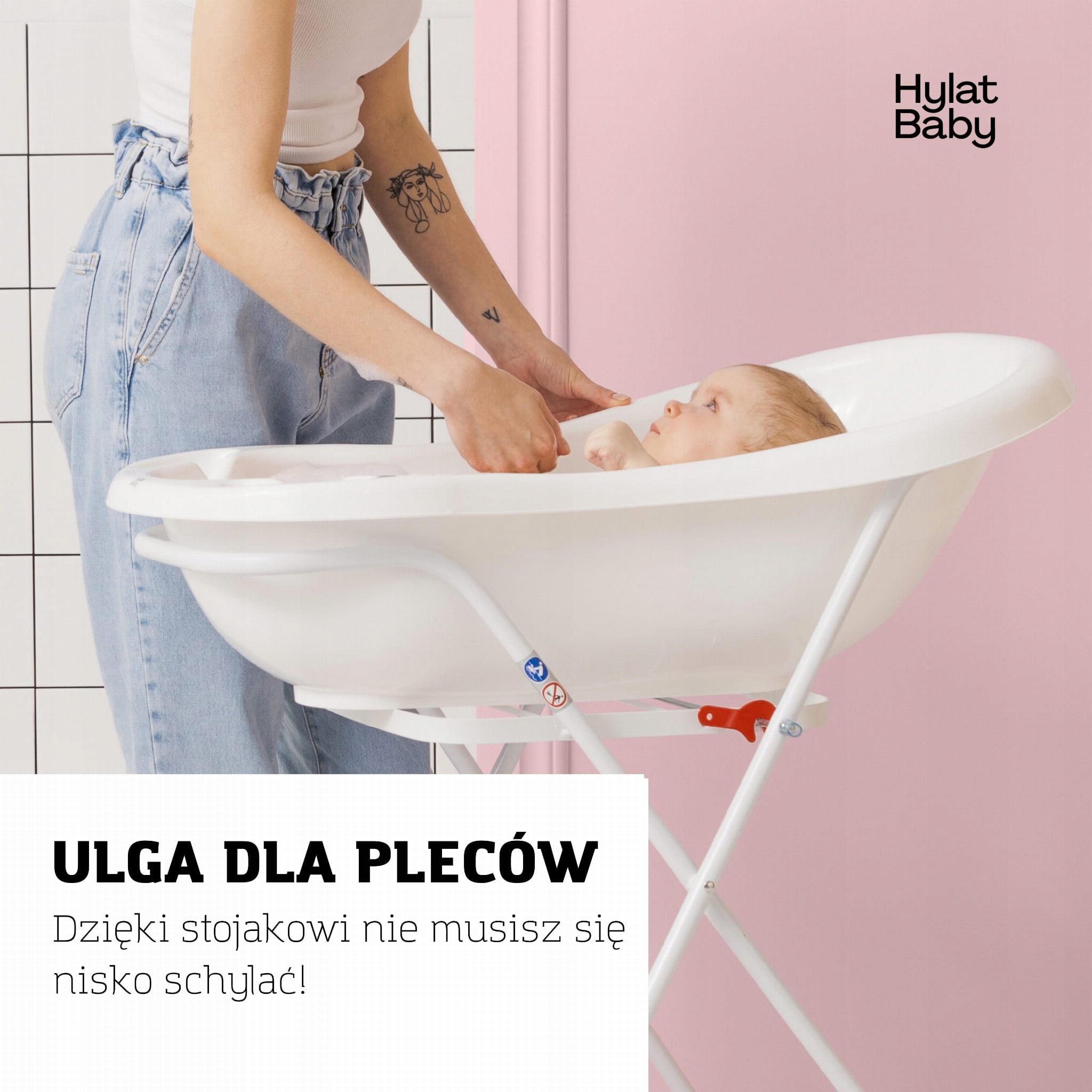 ZESTAW KĄPIELOWY WANIENKA 84CM BIAŁA 4 ELEMENTY Marka Hylat Baby