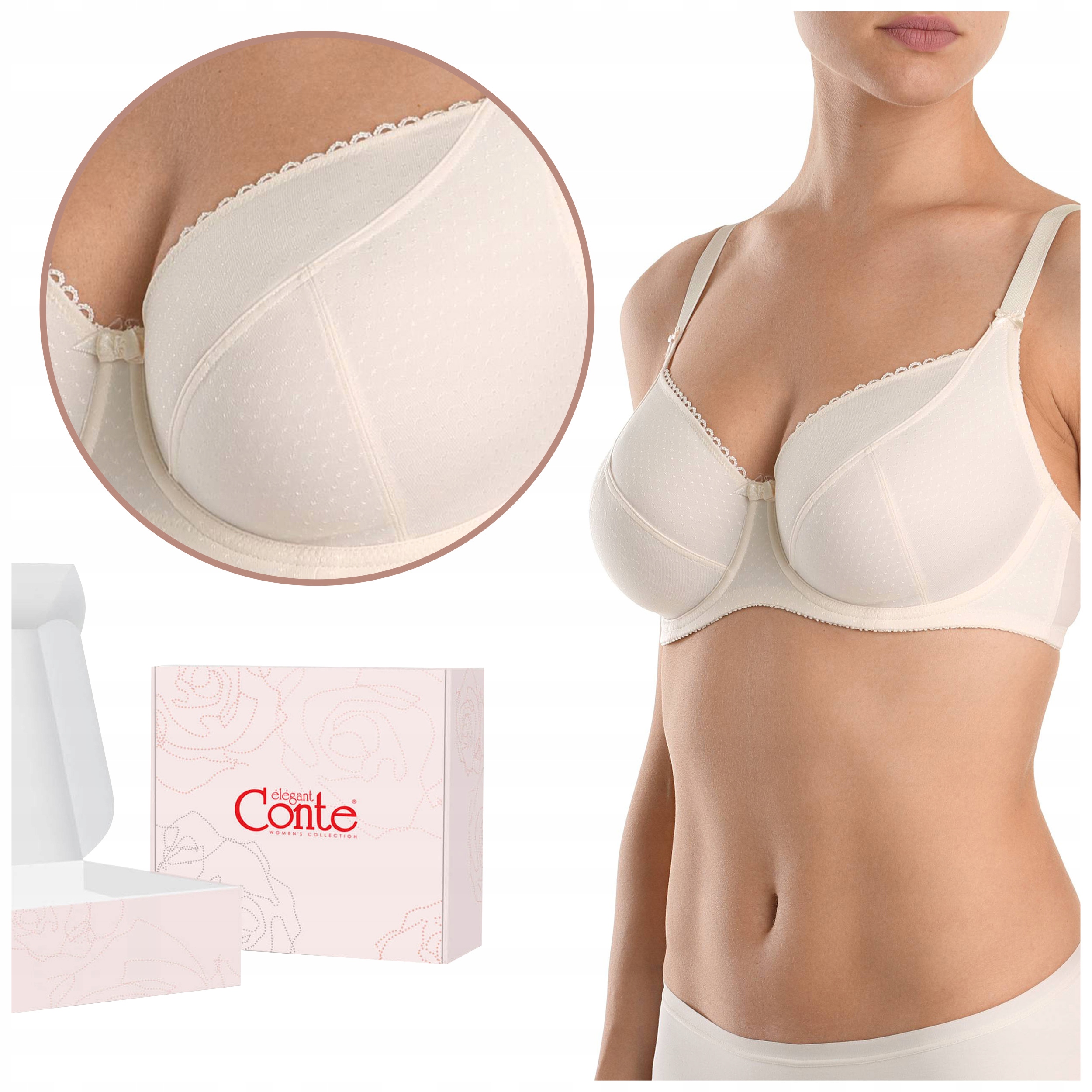 Biustonosz Miękki podtrzymujący korygujący Soft Conte RB6022 kremowy 90H