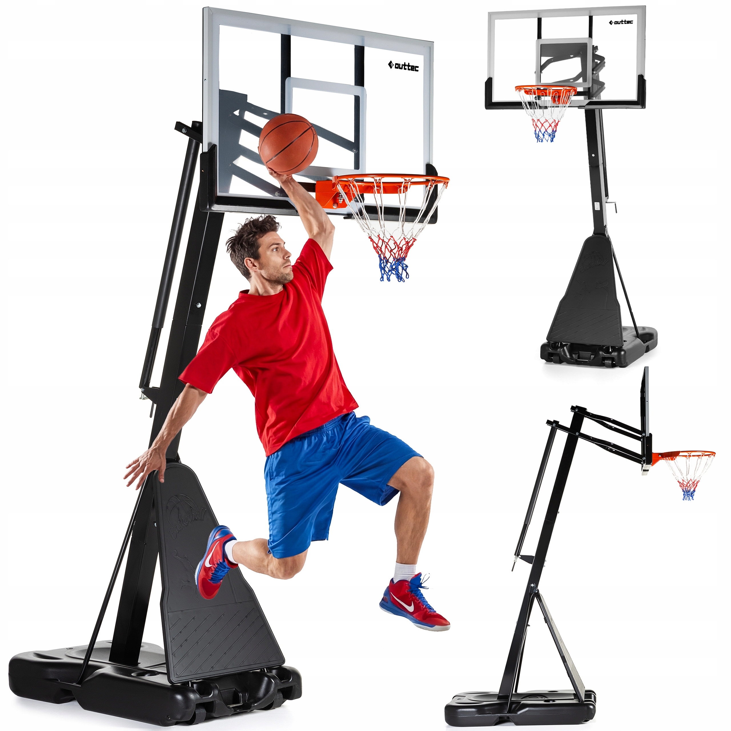 Kosz Do Koszykówki Wolnostojący Przenośny Regulacja 230-305 Stabilny Outtec