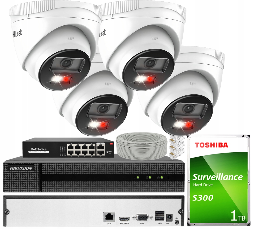 Sada pro monitorování Hikvision 2108MH+IPCAM-T4 Hybrid Light Kit