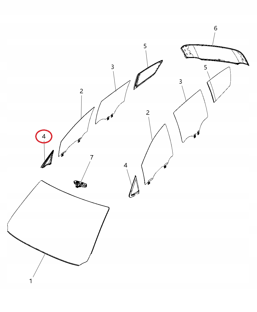 CHRYSLER PACIFICA 2017- 2020 SZYBKA BOCZNA PRAWA