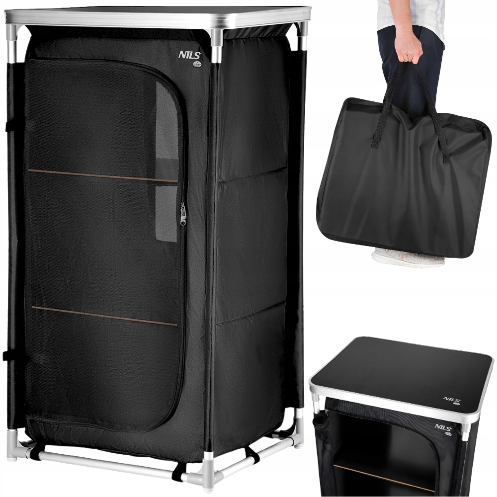 NILS Szafka Turystyczna Campingowa Na Żywność i Napoje Składana Z Blatem