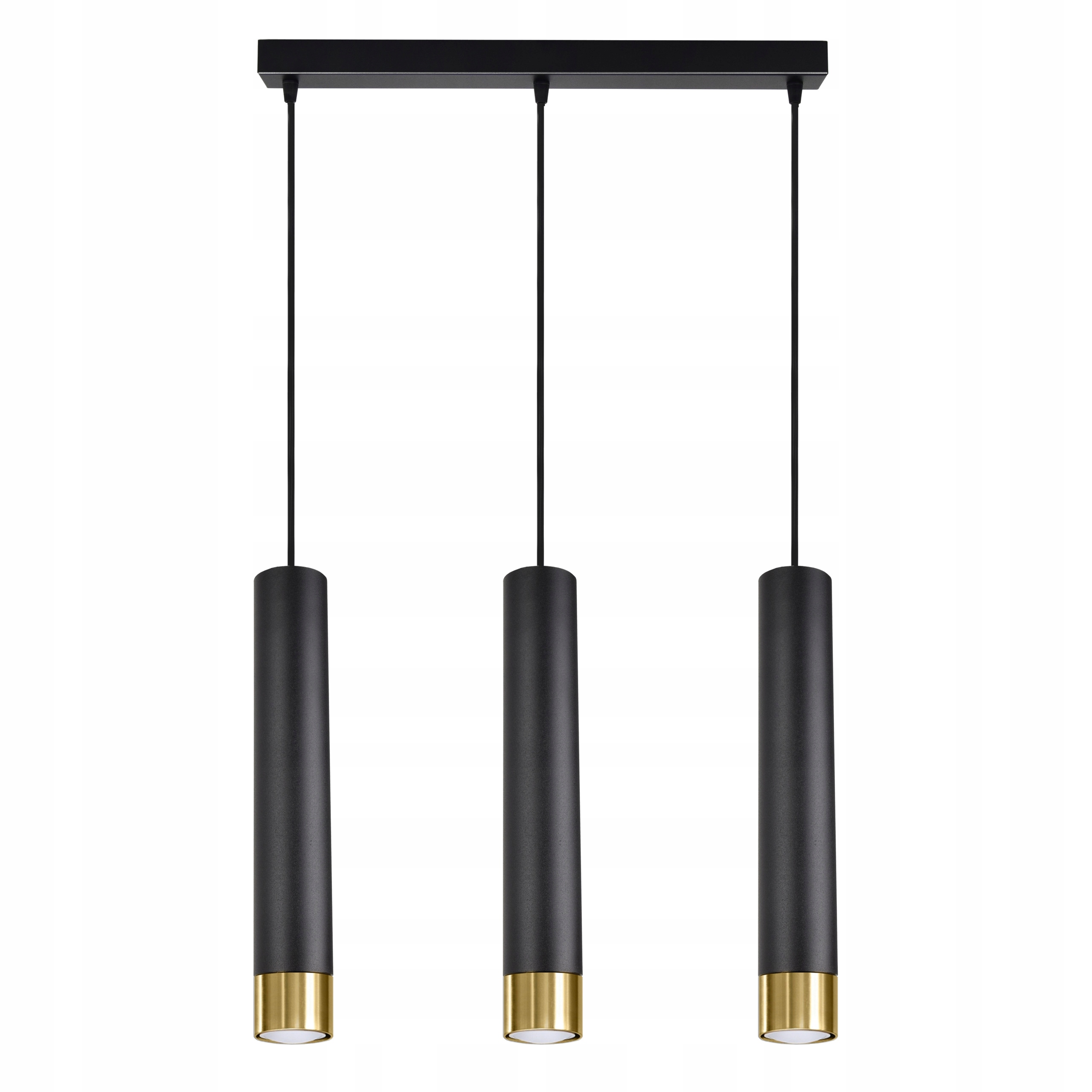

Lampa Wisząca Spot Tuby Metal Czarna Złota GU10