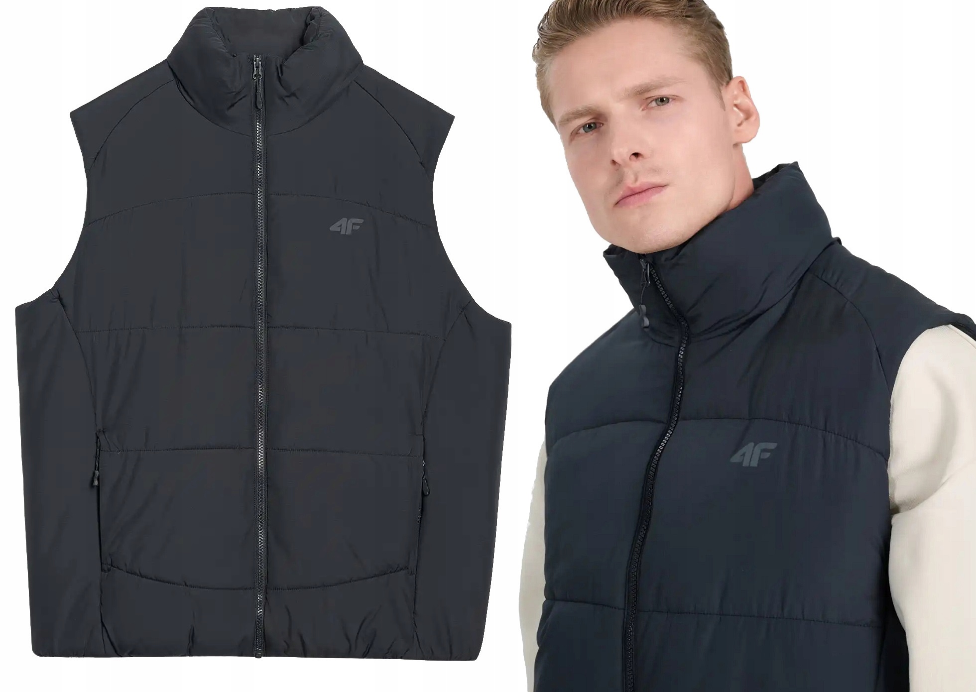 Vesta 4F Bunda Bez Rukávů Pánská Prošívaná Péřová 3XL
