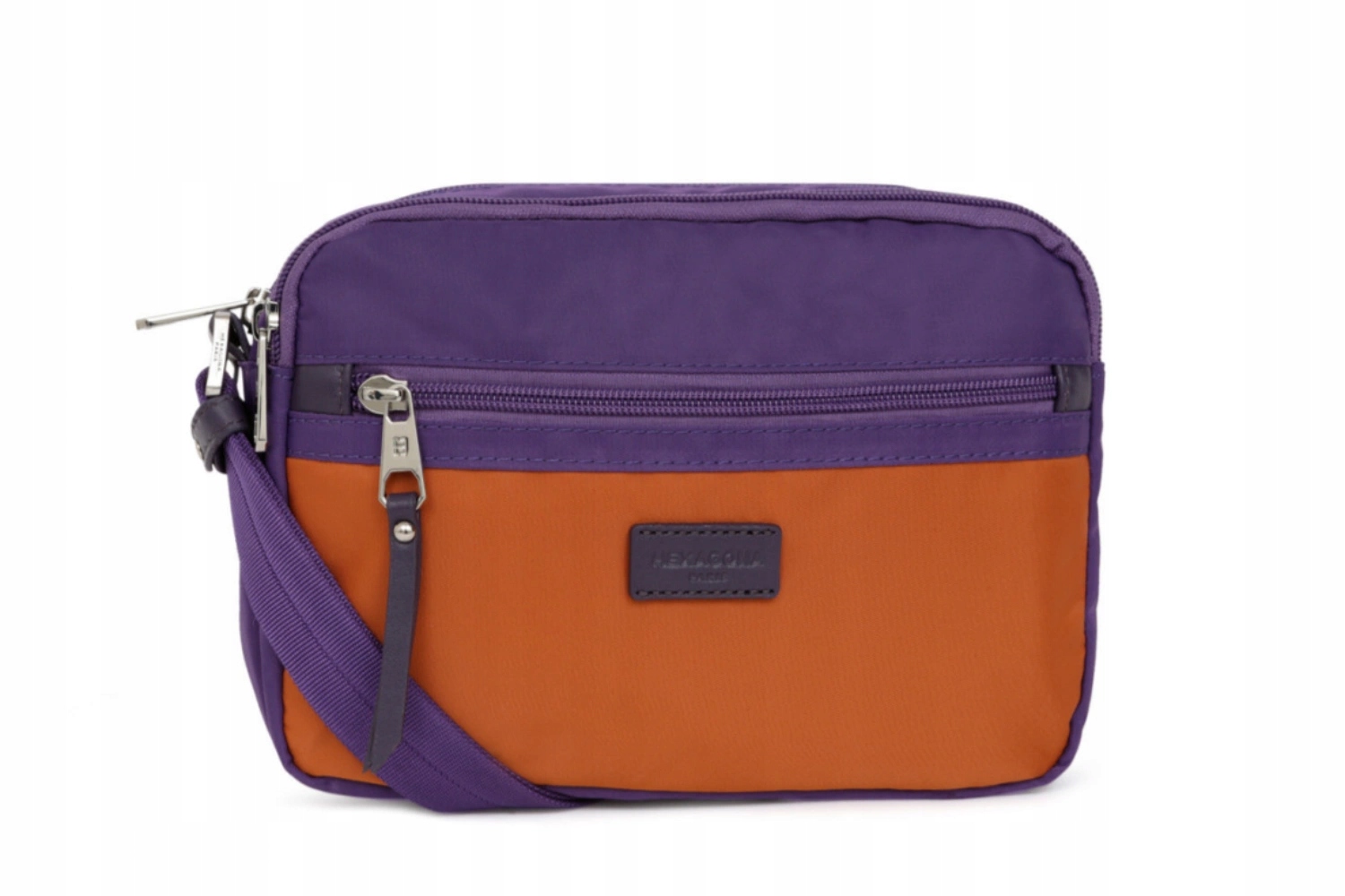 Taška Hexagona malá klasická fialová přes rameno s logem, každodenní městská