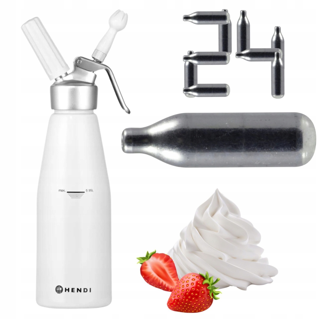 Sifon na šlehačku 1 l sada 24 nábojů N2O Hendi 588376