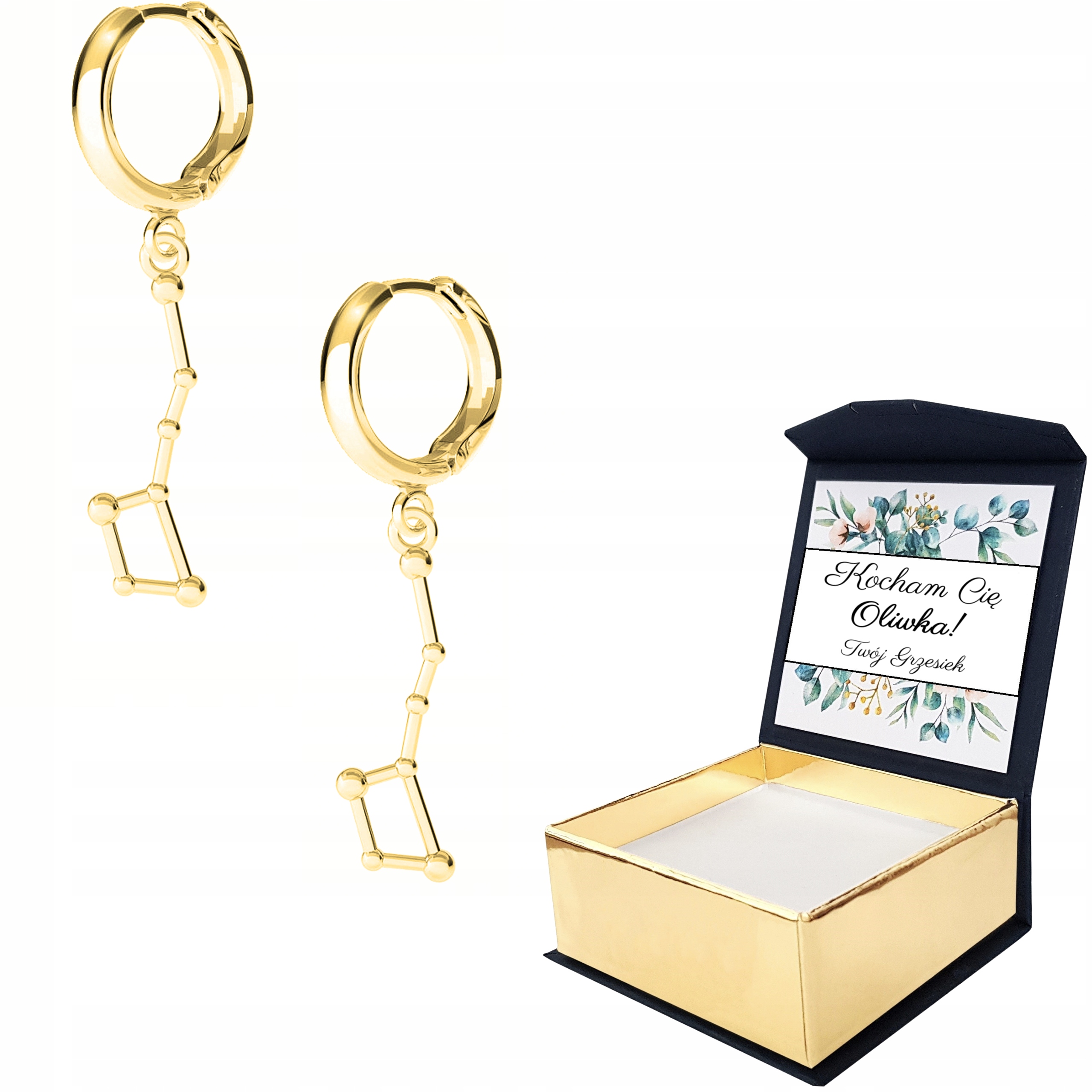 Náušnice zlaté Souhvězdí 925 Vlastní Potisk