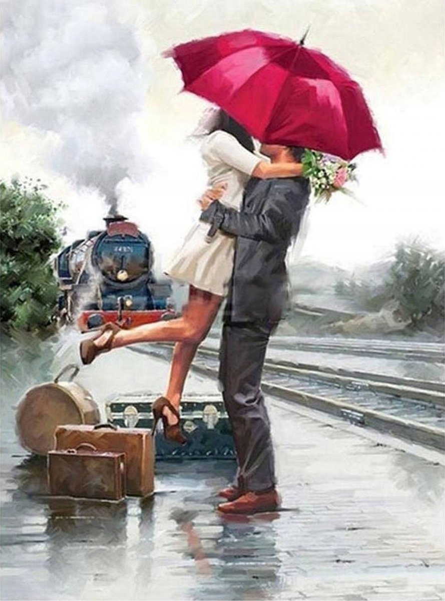 Diamantová Výšivka Diamond Painting Mozaika Zamilovaný pár 45x55 cm K