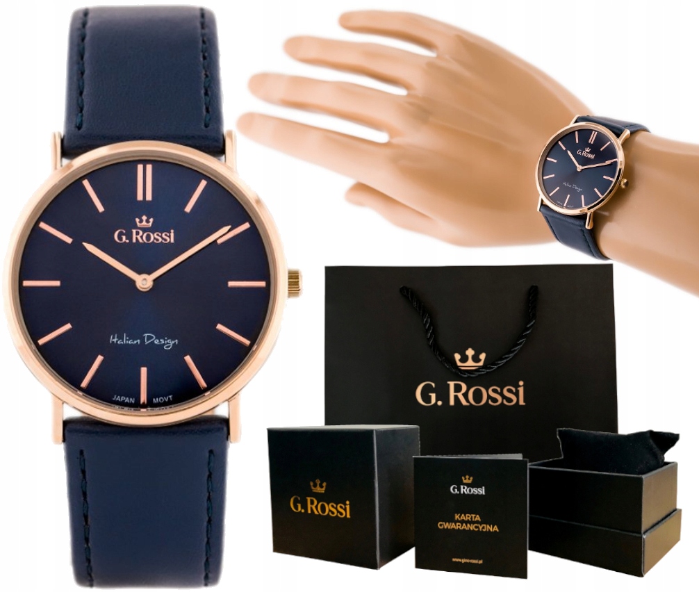 

Elegancki Zegarek Męski G. Rossi Pasek + Pudełko