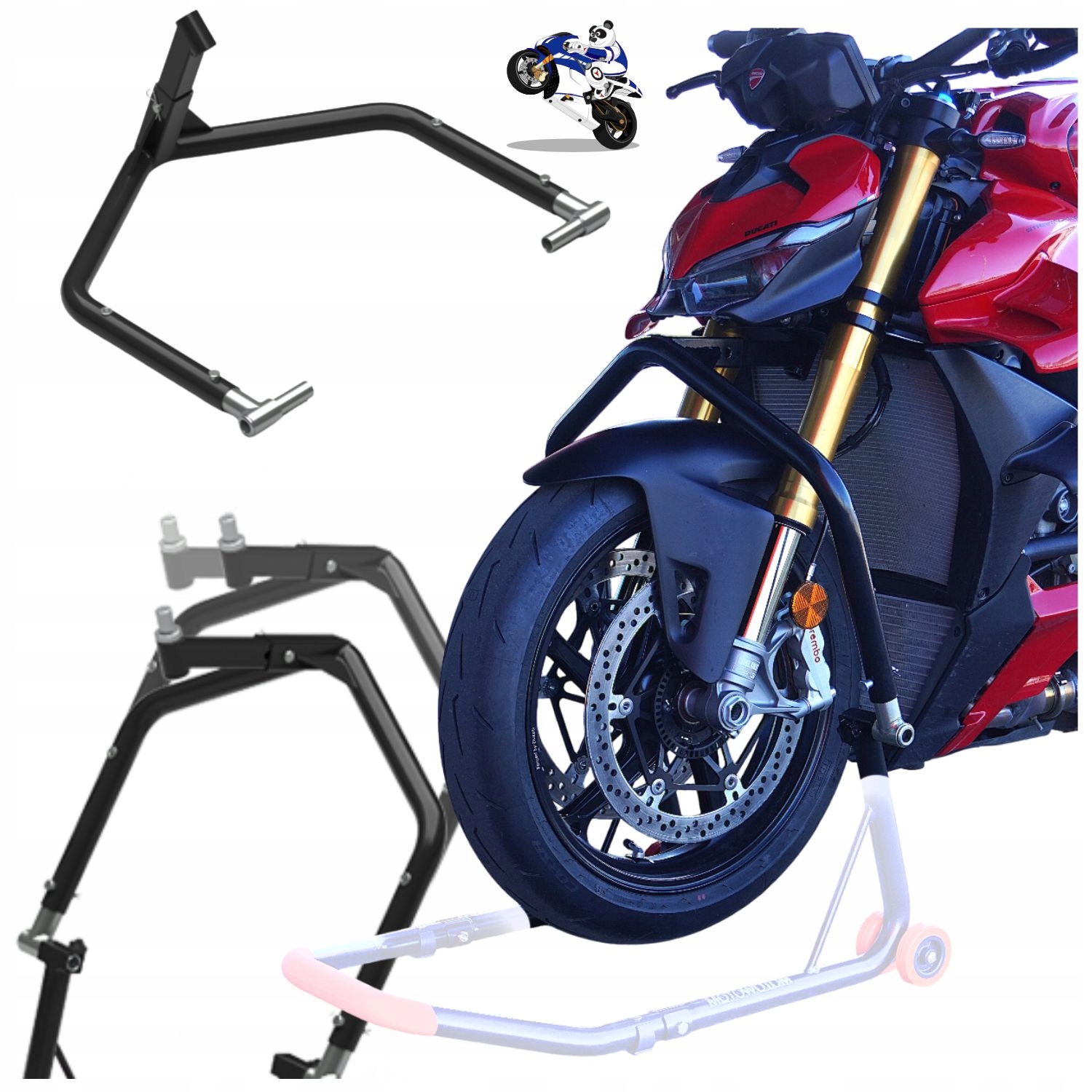 Stojan na motocykl Adaptér pod hlavu rámu přední část motocyklu hever