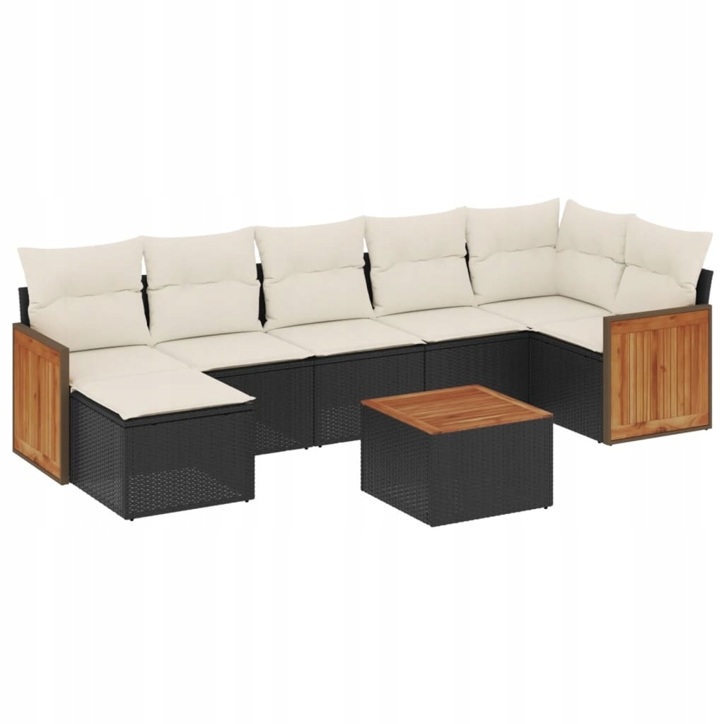 Set zahradního nábytku plast vidaXL černý 8 dílů